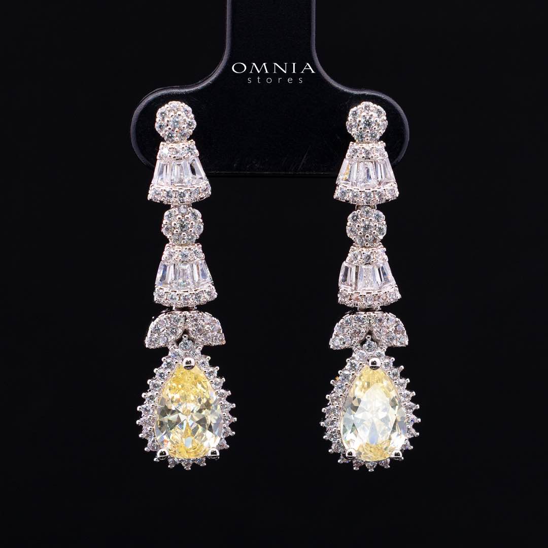 Omnia Ethereal Yellow Luxury Bridal Full Set in High Quality Zircon Stone Premium Rhodium Plated - OMNIASTORES UAE