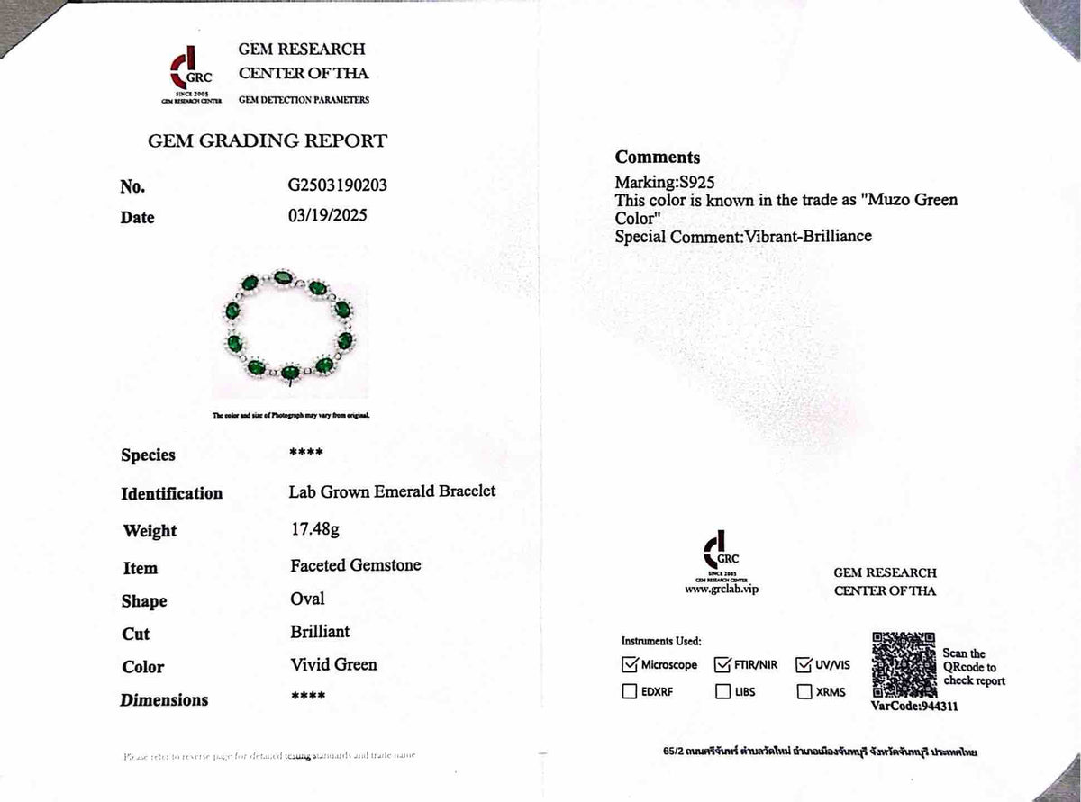 Omnia Mahasin Green Bracelet 925 Silver Certified in High Quality Lab-Grown Emerald Stone - OMNIASTORES UAE