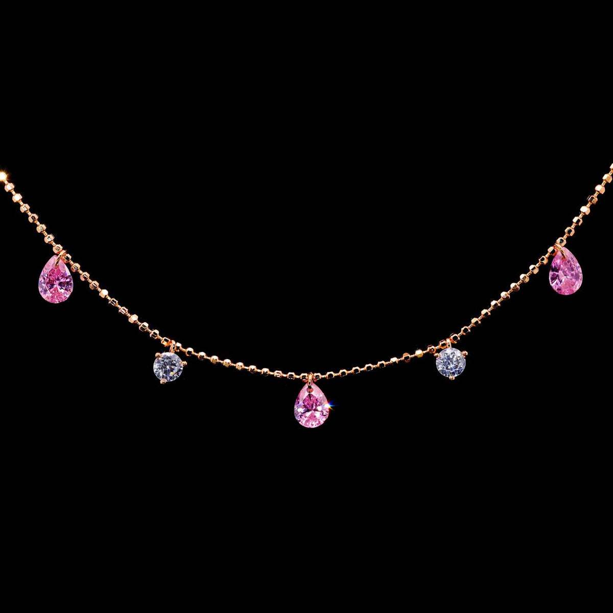 Husna Necklace with Certificate | High-Quality Simulated Diamonds in 925 Sterling Silver, Gold Plated