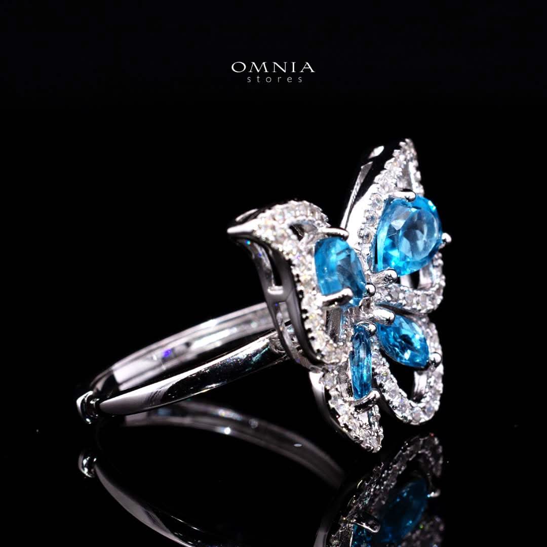 Omnia Rafea Ring In 92.5 Silver High Quality topaz stone