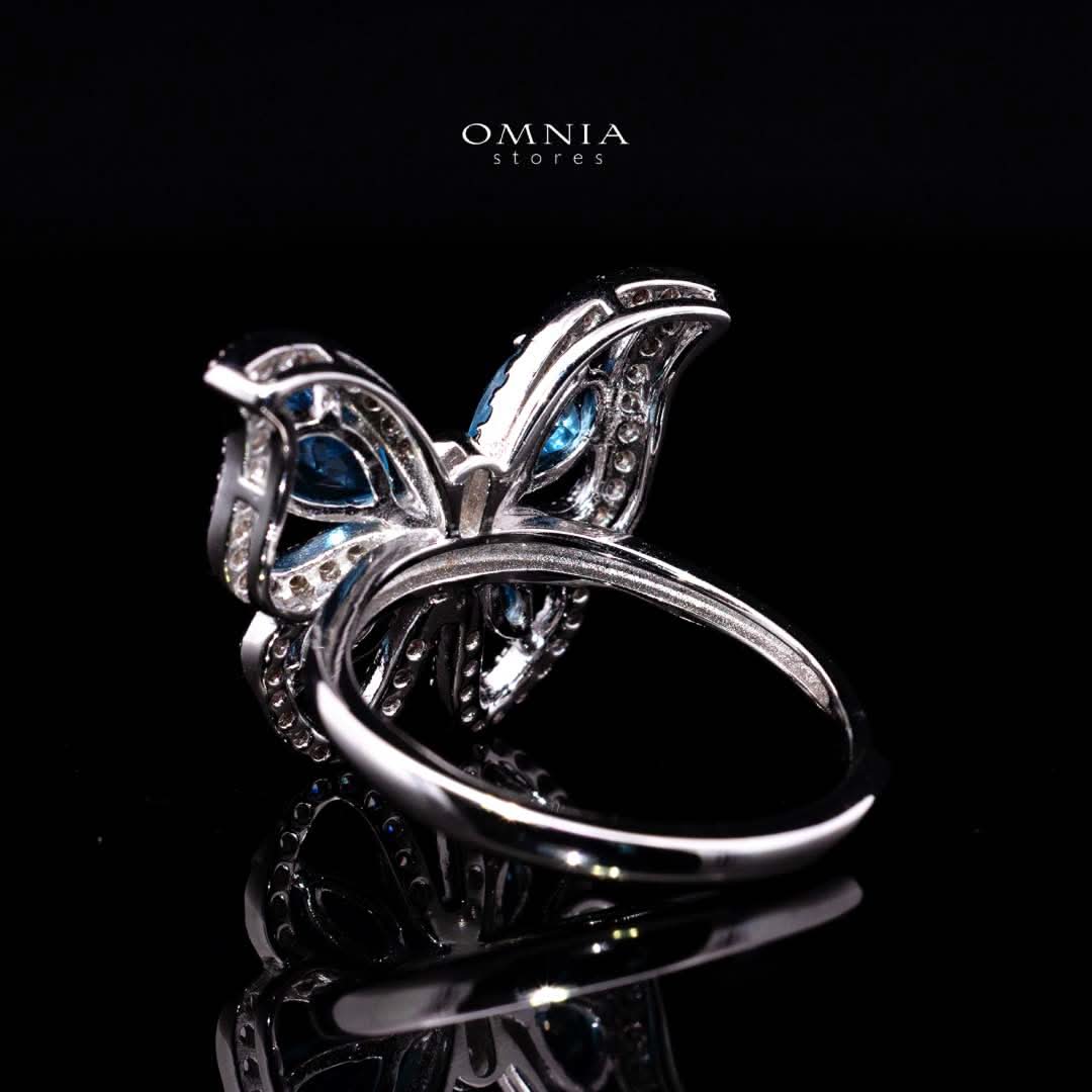 Omnia Rafea Ring In 92.5 Silver High Quality topaz stone