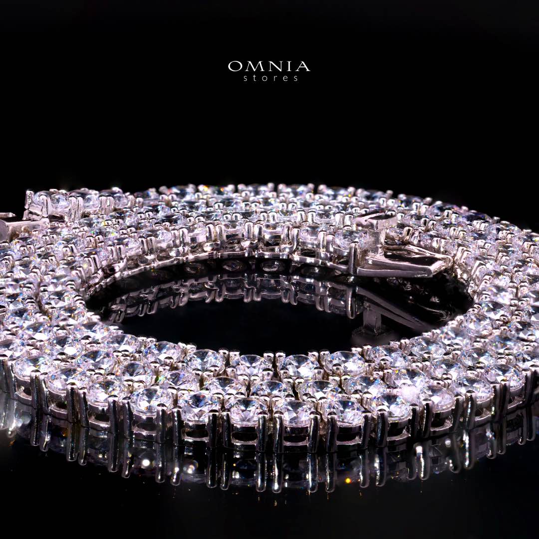 Omnia Shams 3mm Tennis Necklace in 925 Silver High Quality Simulated diamonds - OMNIASTORES UAE