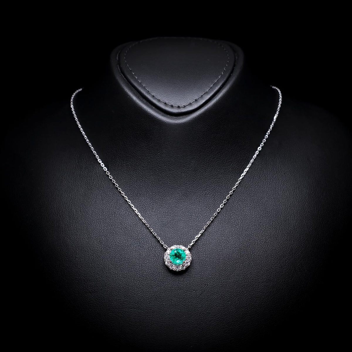 Meera Emerald Green Necklace with Certificate | Lab-Grown Simulated Diamonds in 925 Sterling Silver