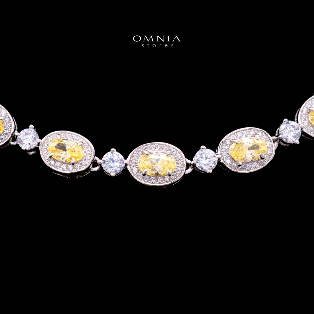 Omnia Asiya Yellow Necklace 925 Silver In High Quality Simulated diamonds - OMNIASTORES UAE