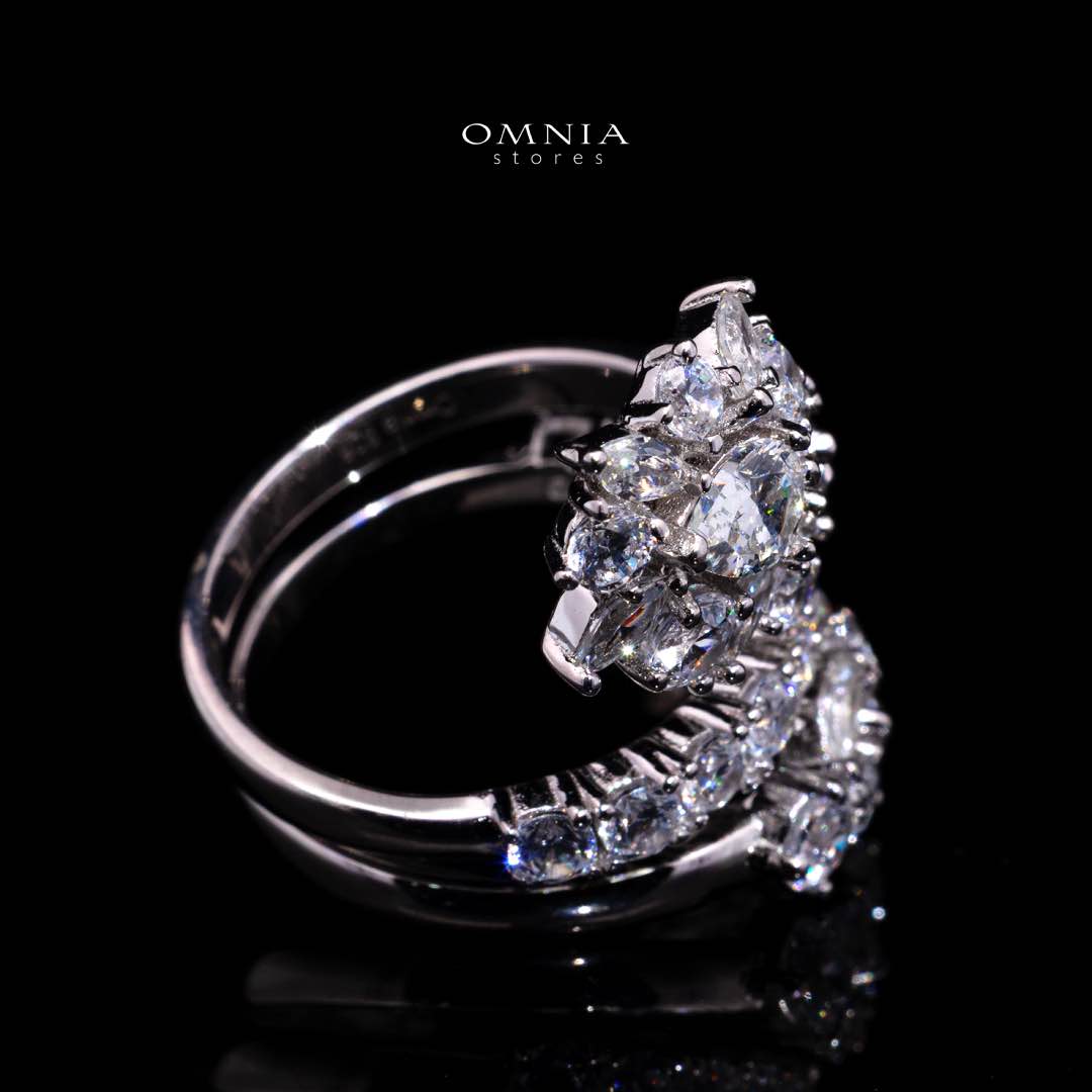 Raneen Ring with High Quality Premium Simulated Diamonds in 925 Silver