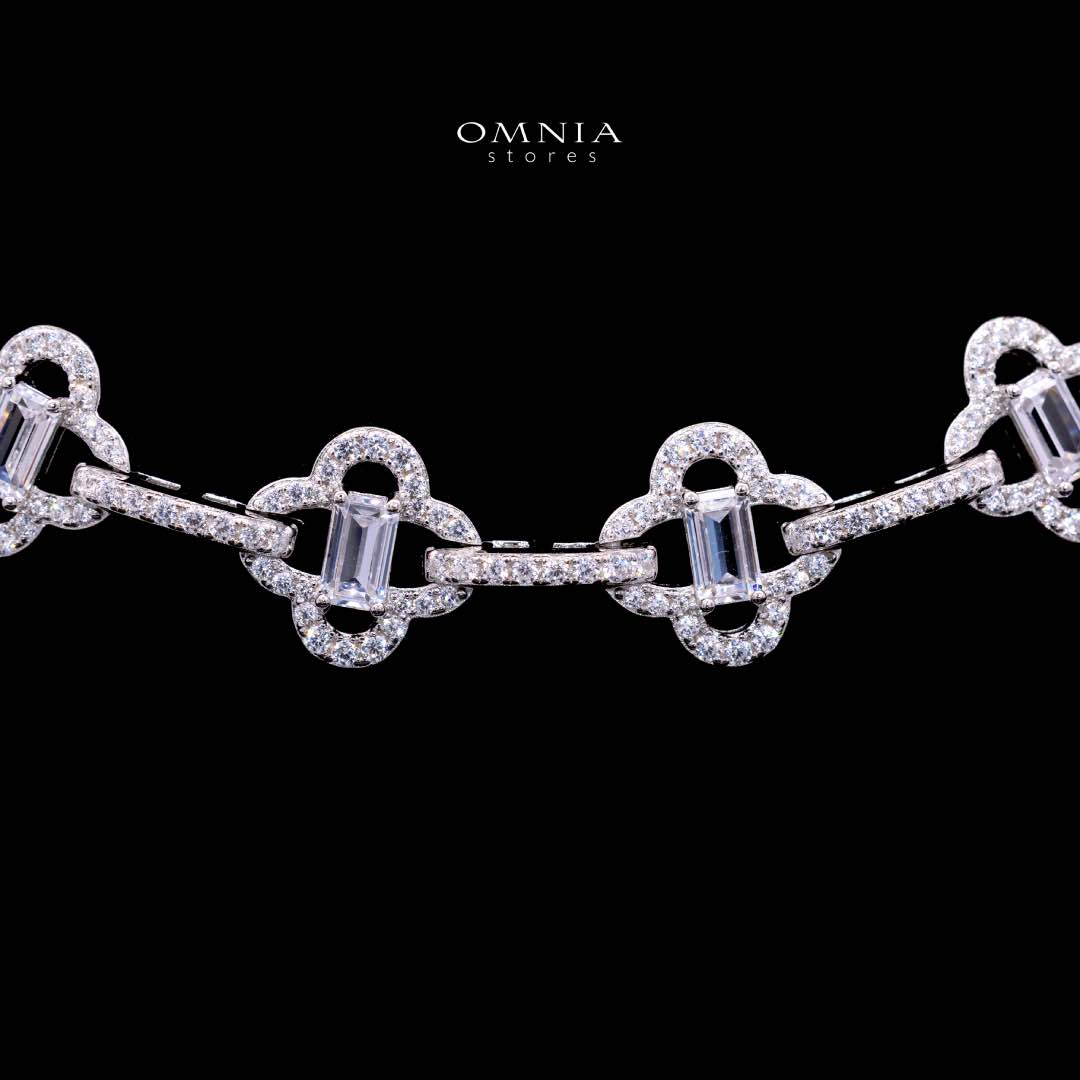 Omnia Amna White Necklace in 925 Silver High Quality Simulated diamonds - OMNIASTORES UAE