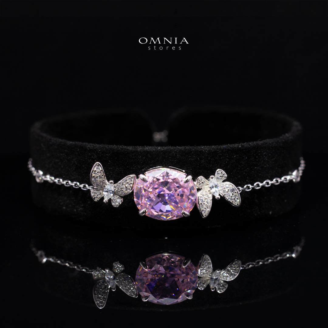 Omnia Maysun Pink Full Set In 925 Silver High Quality Simulated Diamonds