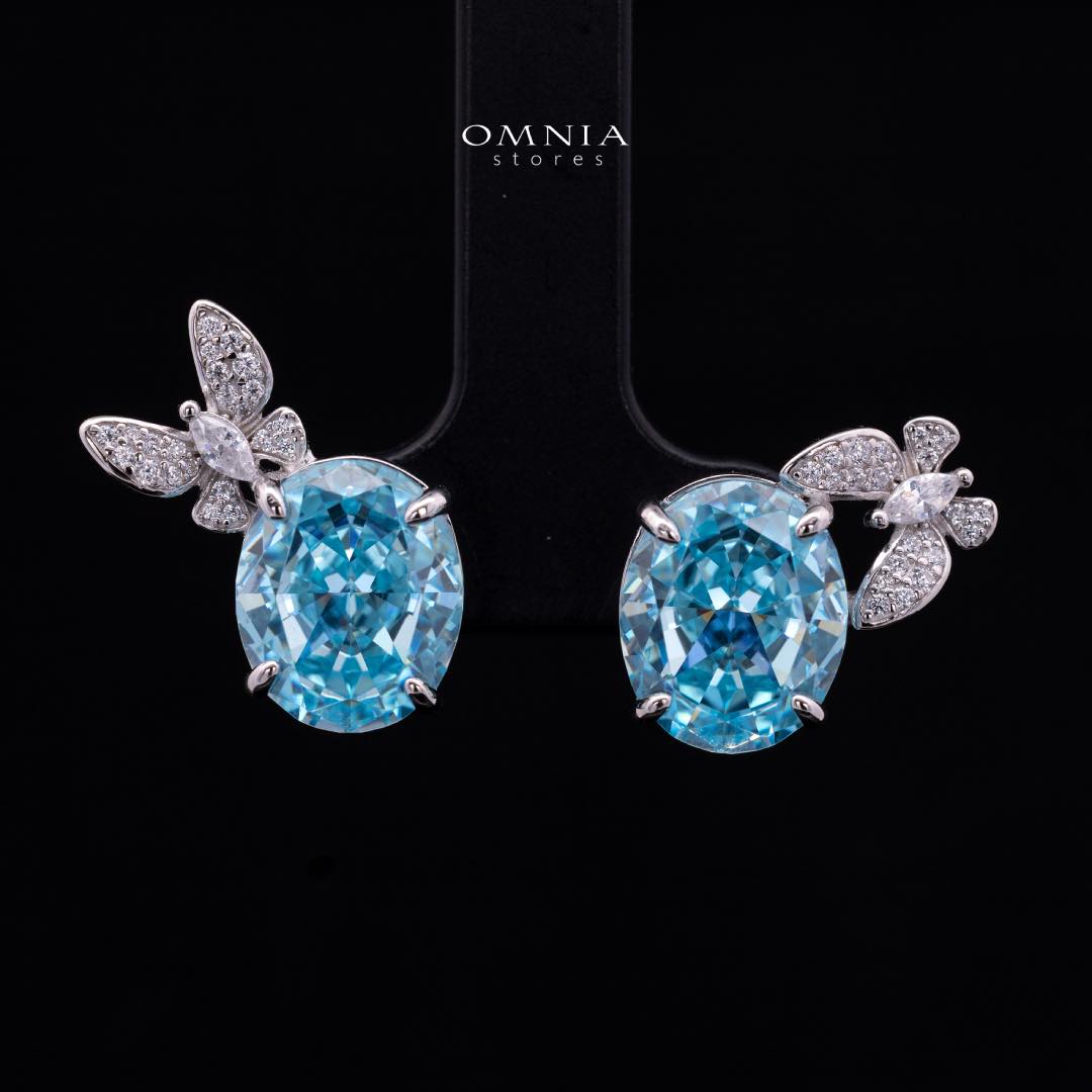 Omnia Maysun Baby Blue Full Set In 925 Silver High Quality Simulated Diamonds