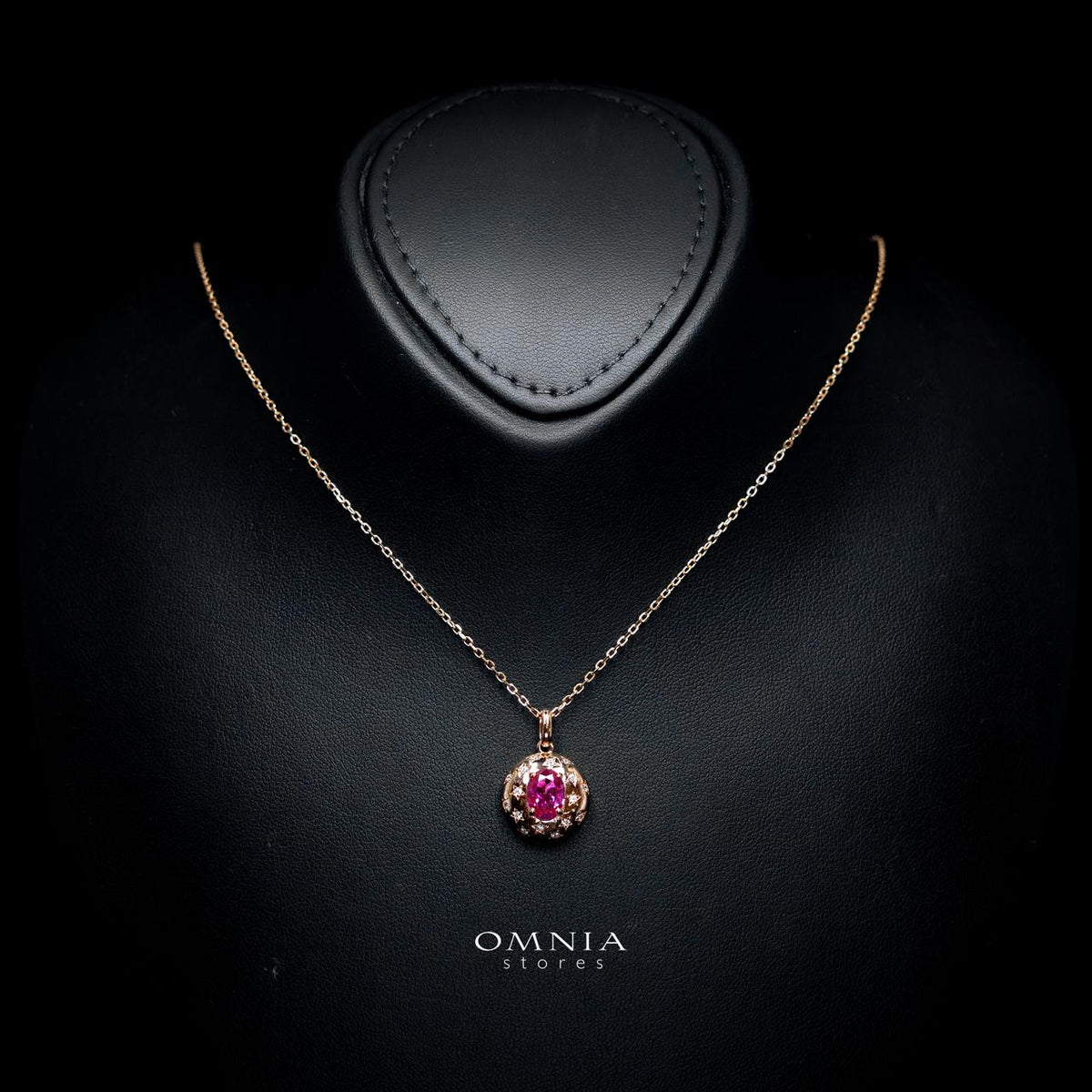 Amanda Rose Gold-Plated Necklace with Certified Premium Simulated Diamonds in 925 Sterling Silver