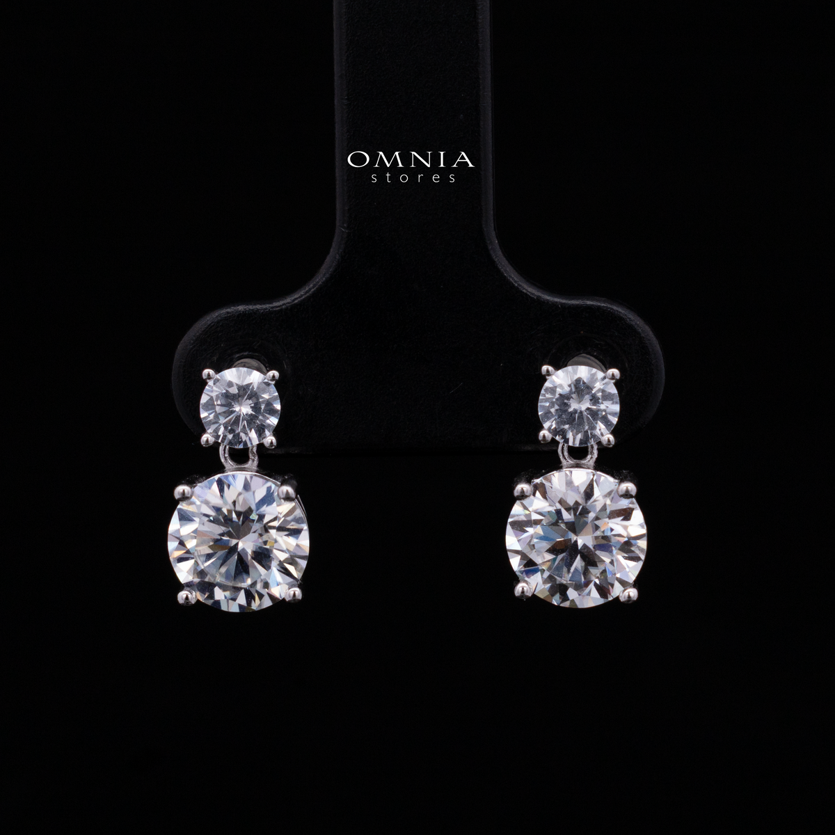 Henna White Round Brilliant Design Silver Necklace and Earrings Set in 925 Silver with High-Quality Premium Moissanite Stones