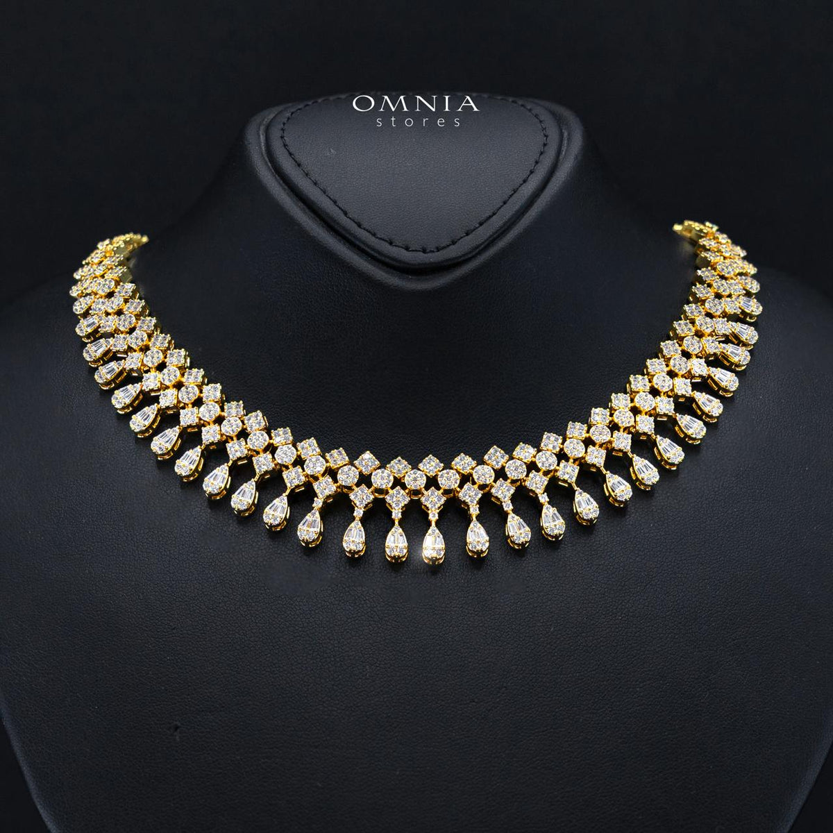 Amani Gold Bridal Full Set with High-Quality Simulated Diamonds – Rhodium Plated