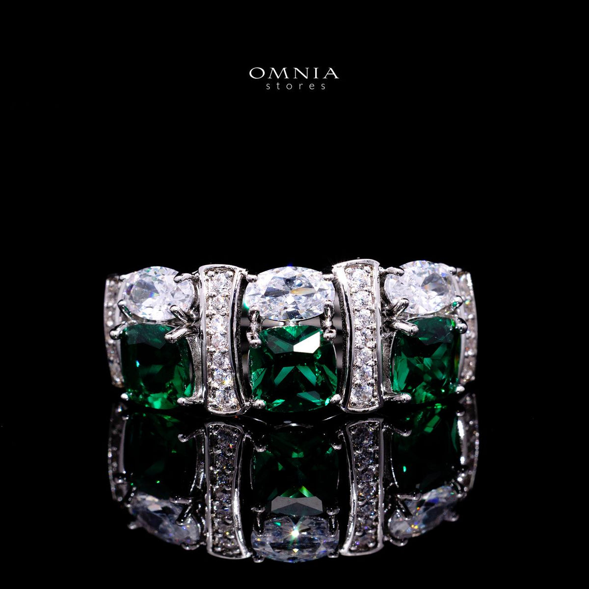 Marley Green Bridal Full Set with High-Quality Simulated Diamonds – Rhodium Plated