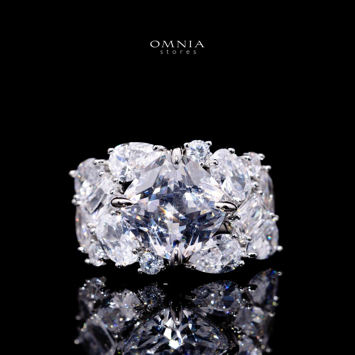 Roxane White Luxury Bridal Full Set with High-Quality Simulated Diamonds – Rhodium Plated