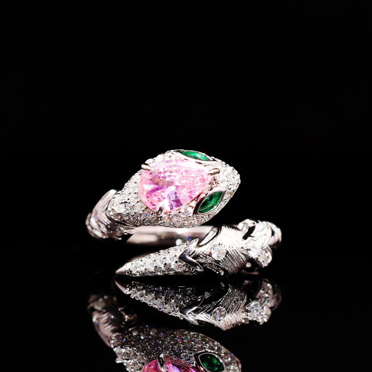Adriana Pink Luxury Bridal Full Set with High-Quality Zircon Stones Rhodium Plated