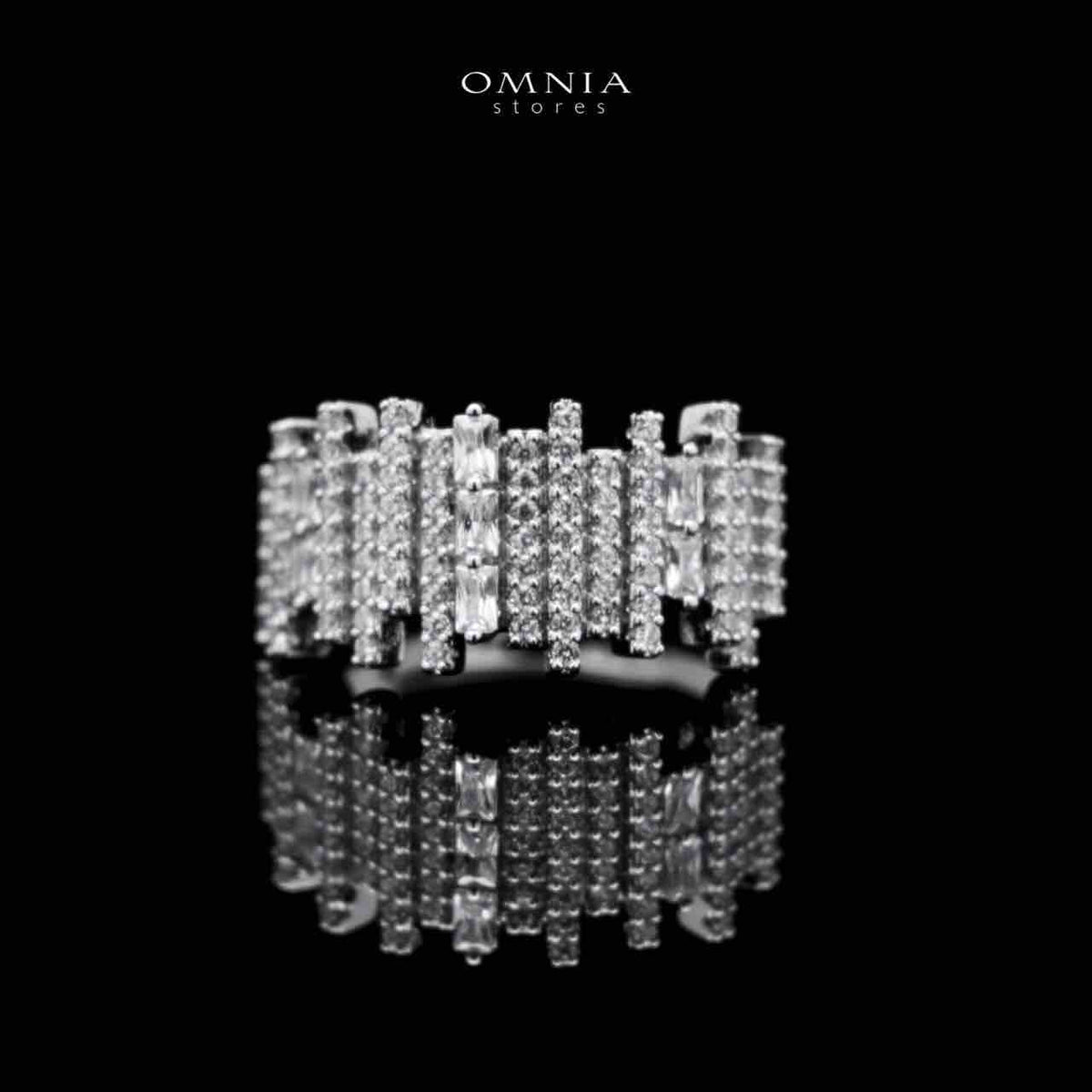 Omnia Eshaal White Bridal Full Set in High Quality Zircon Stone Premium Rhodium Plated - OMNIASTORES UAE
