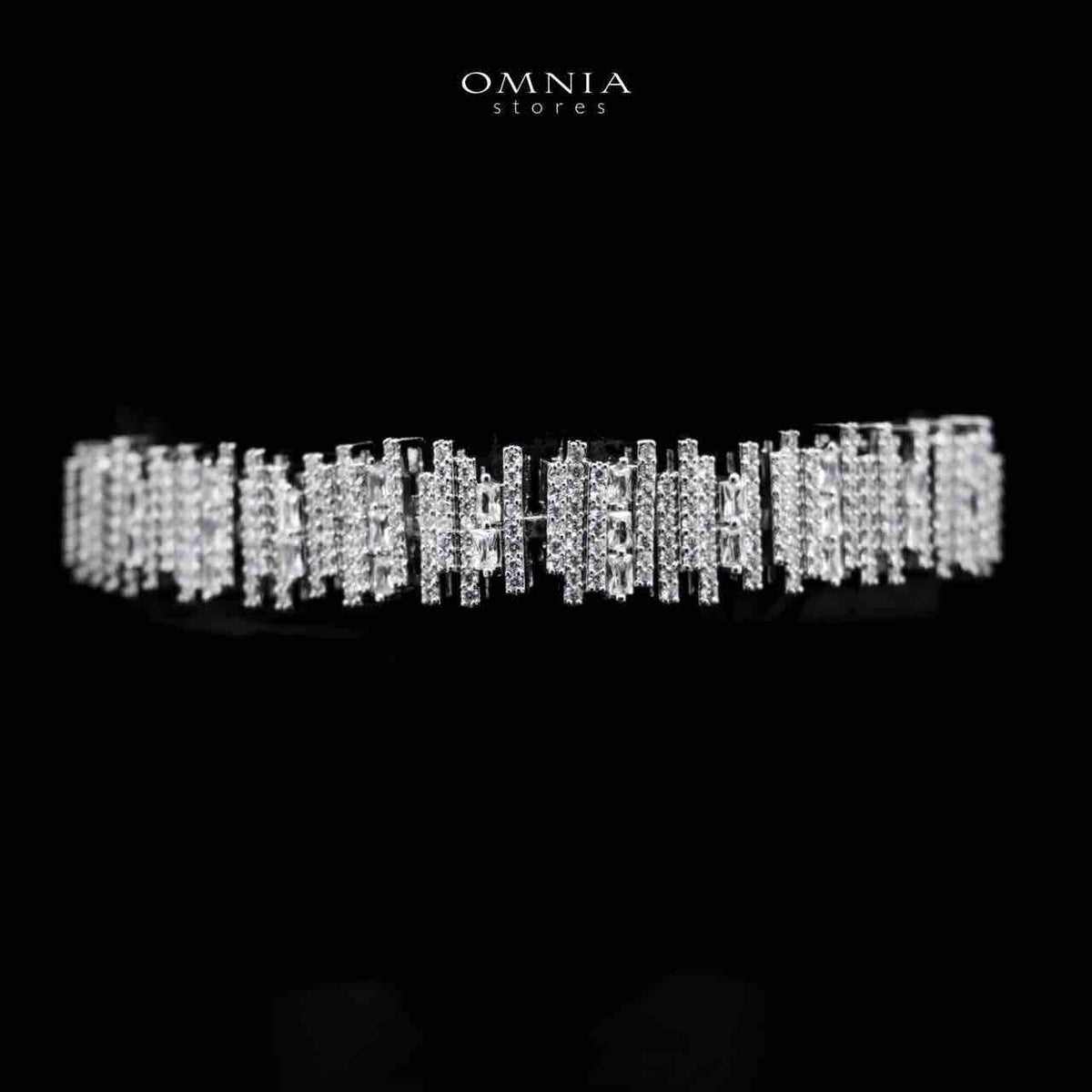 Omnia Eshaal White Bridal Full Set in High Quality Zircon Stone Premium Rhodium Plated - OMNIASTORES UAE
