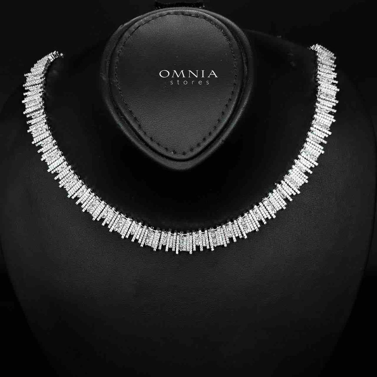 Omnia Eshaal White Bridal Full Set in High Quality Zircon Stone Premium Rhodium Plated - OMNIASTORES UAE