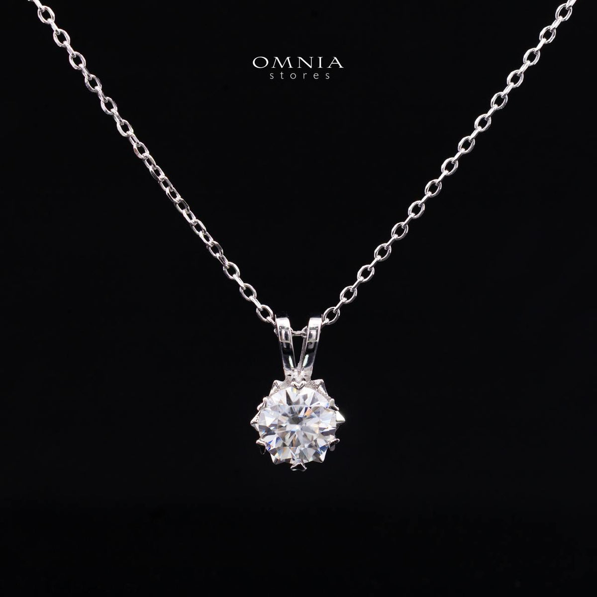 Akiana White Moissanite Necklace and Earrings Set with GRA Certificate – 6.5mm (1ct) in 925 Sterling Silver