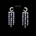 Omnia Wesal Drop Earrings In 92.5 Silver High Quality Tanzanite Stone - OMNIASTORES UAE