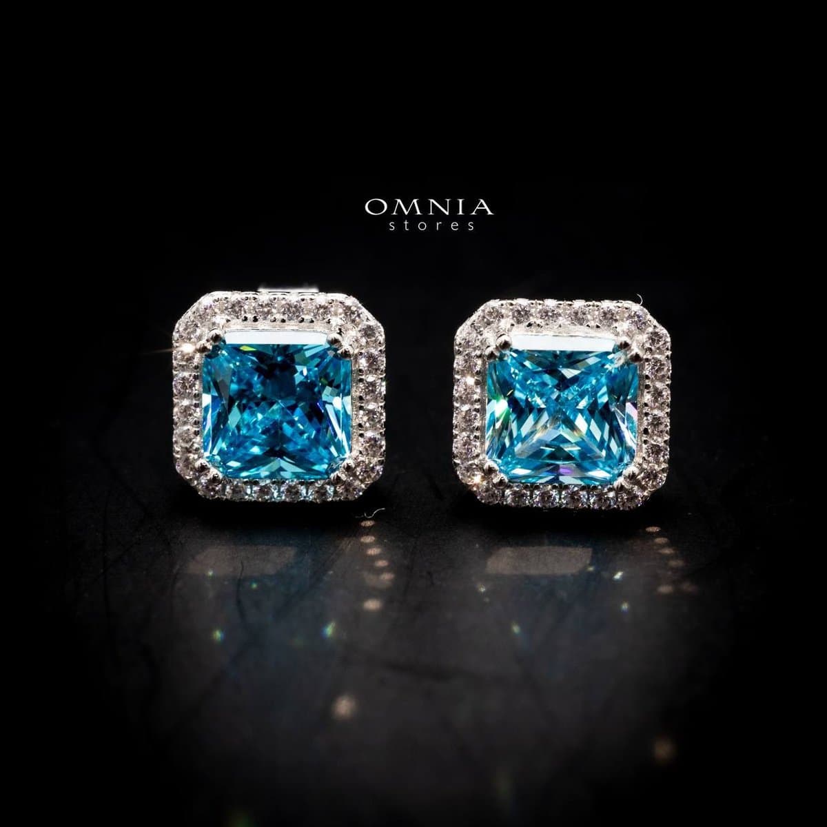 Omnia Adara Earring Sky Blue 925 Silver in High Quality Simulated diamonds - OMNIASTORES UAE