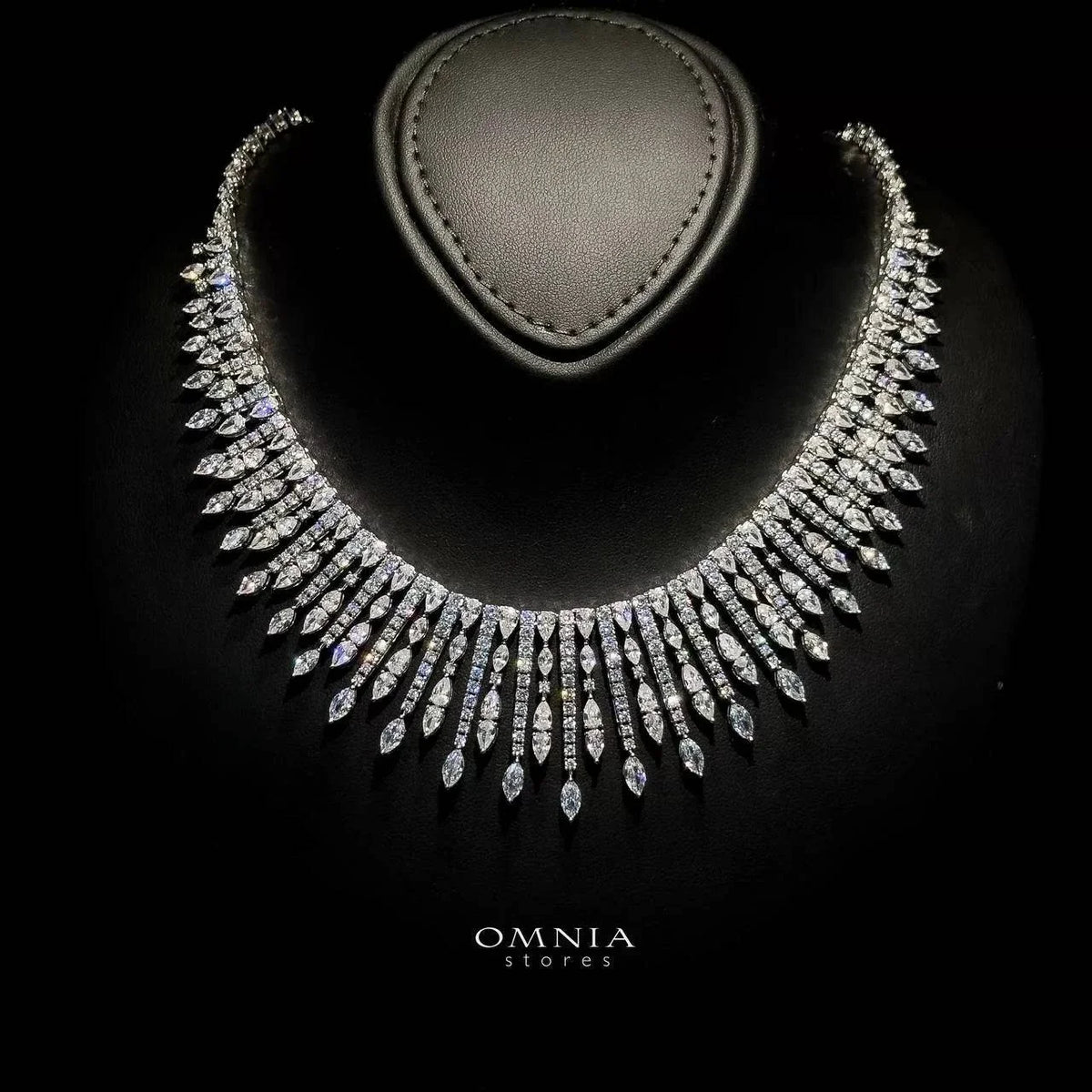 Omnia Lana White Bridal Full Set in High Quality Zircon Stone Rhodium Plated - OMNIASTORES UAE