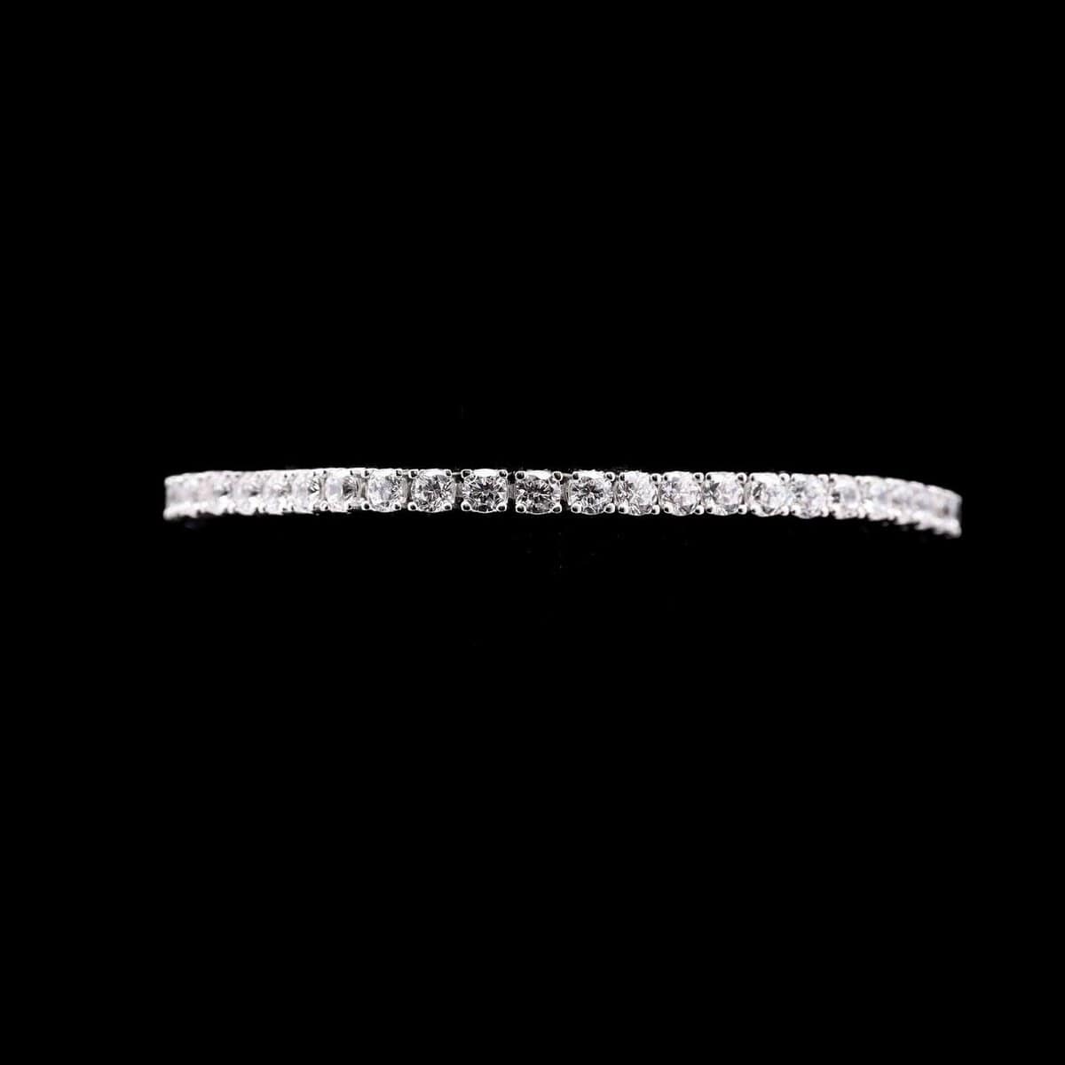 Omnia Tasneem White 3mm Tennis Bracelet in 925 Silver High Quality Simulated diamonds
