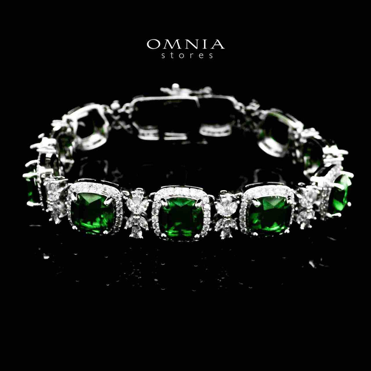 Omnia Fajr Green Bracelet in High Quality Zircon Stone in Tarnish Resistant Plating - OMNIASTORES UAE