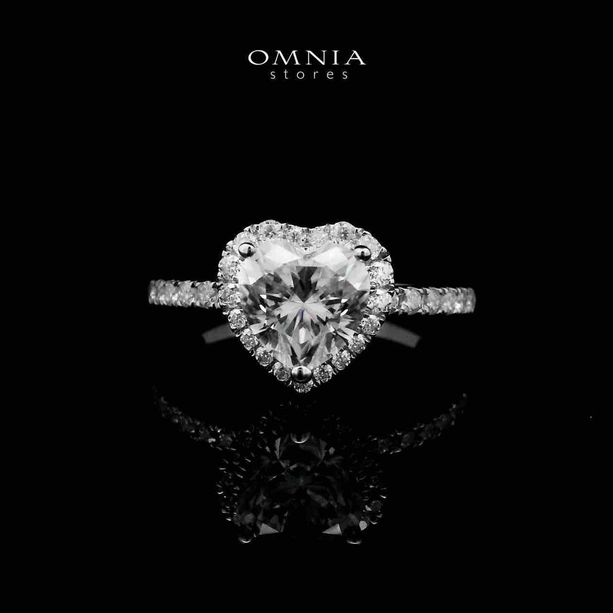 Omnia Fadila White Ring 92.5 Silver Certified in High Quality Moissanite Stone - OMNIASTORES UAE