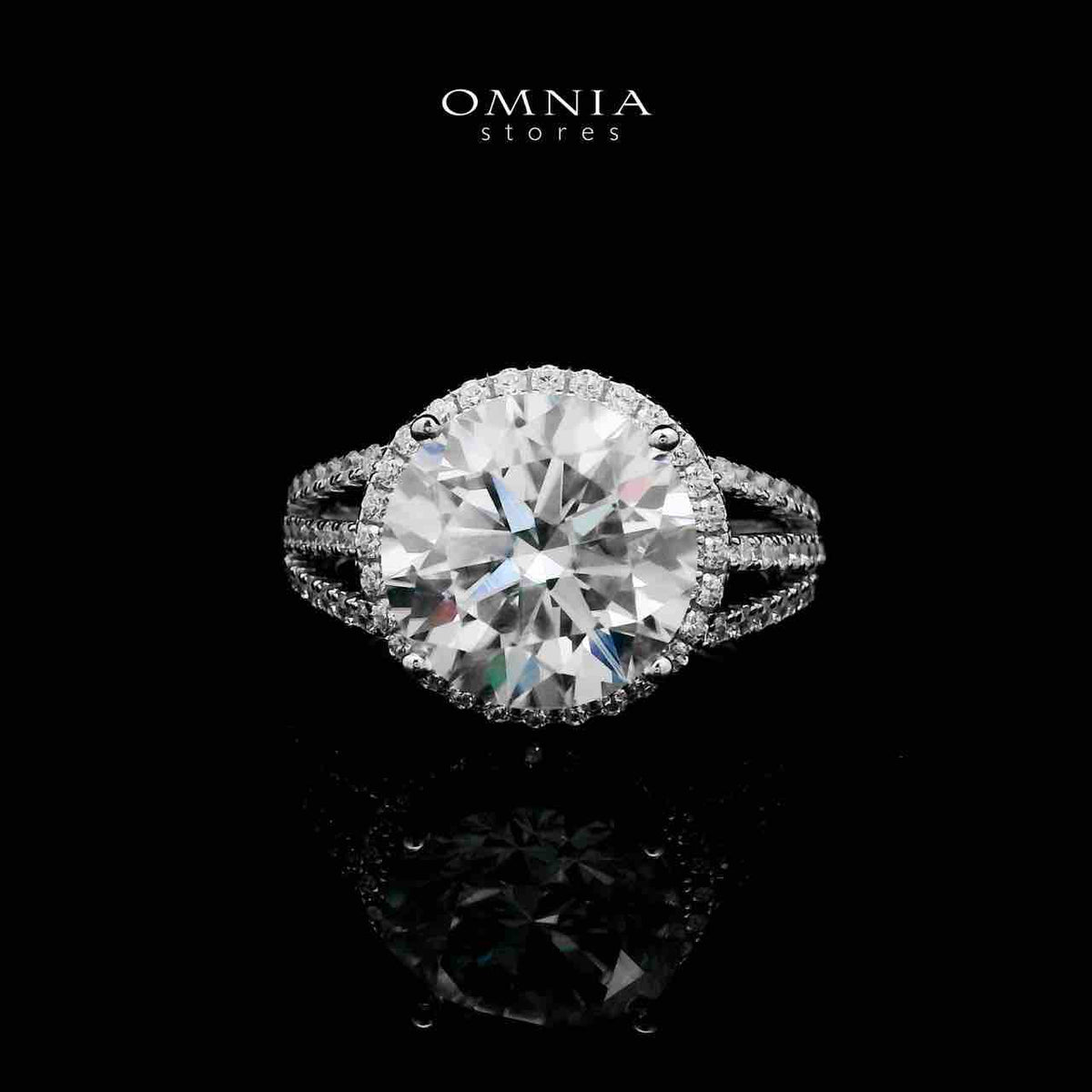 Omnia Fadwa White Ring 92.5 Silver Certified in High Quality Moissanite Stone - OMNIASTORES UAE