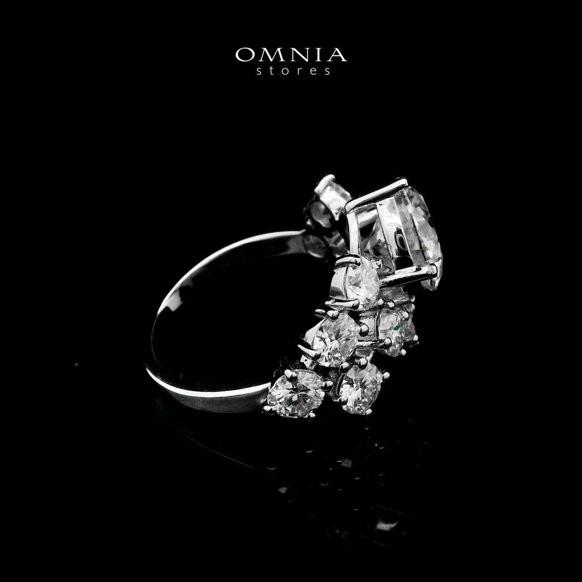 Omnia Fatin White Ring 92.5 Silver Certified in High Quality Moissanite Stone - OMNIASTORES UAE