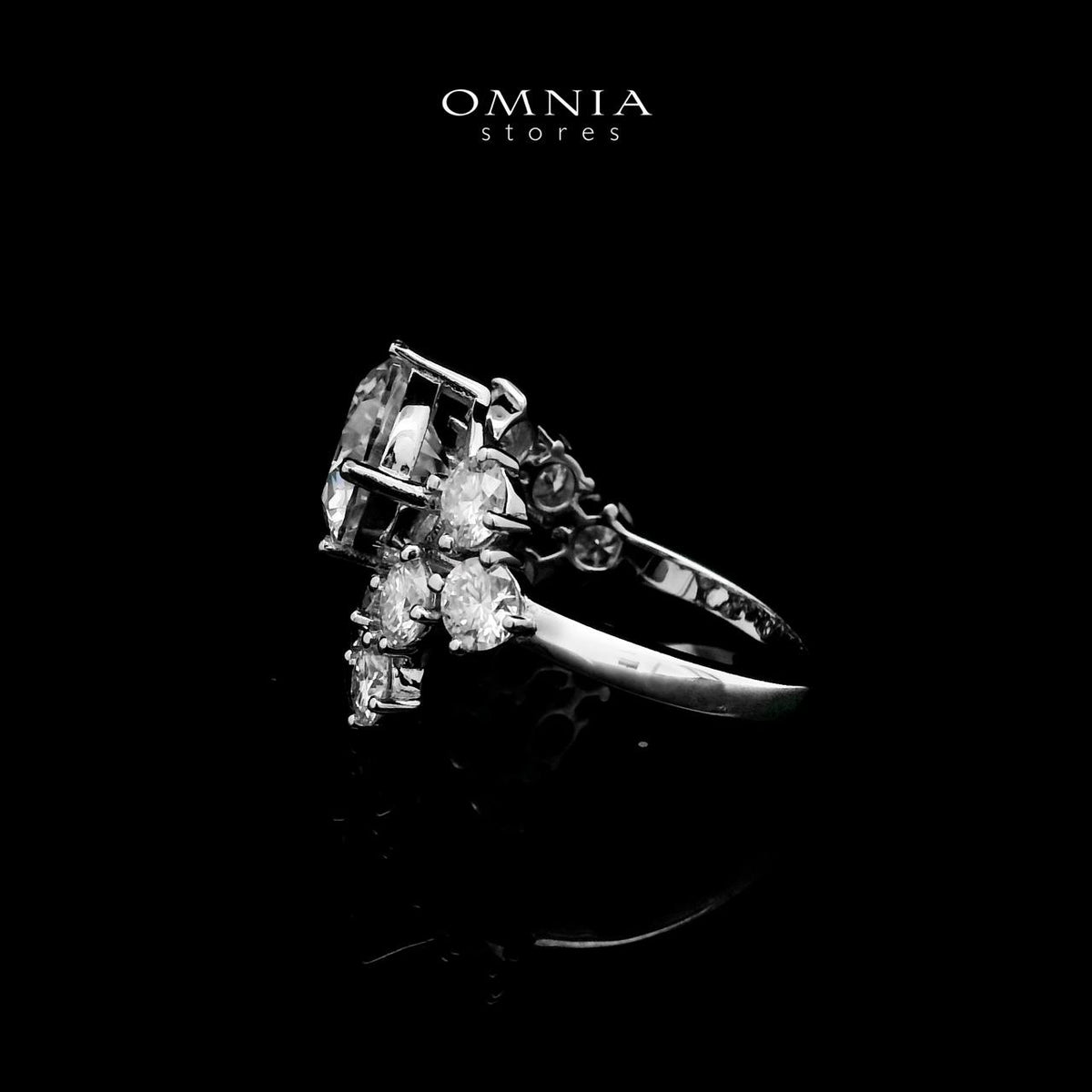 Omnia Fatin White Ring 92.5 Silver Certified in High Quality Moissanite Stone - OMNIASTORES UAE
