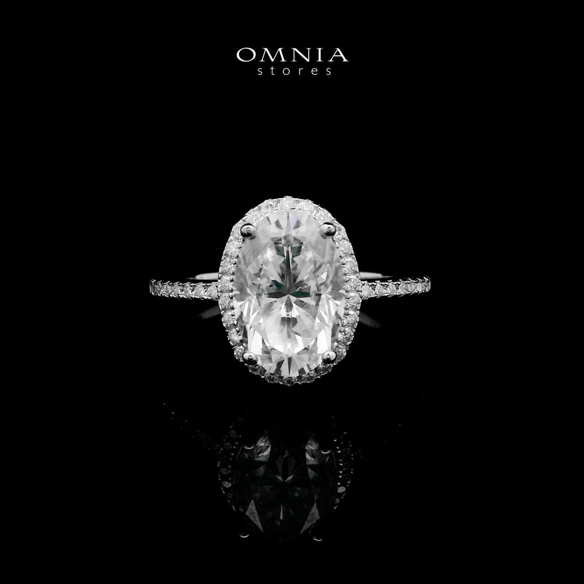 Omnia Hafsah White Ring 92.5 Silver Certified in High Quality Moissanite Stone - OMNIASTORES UAE