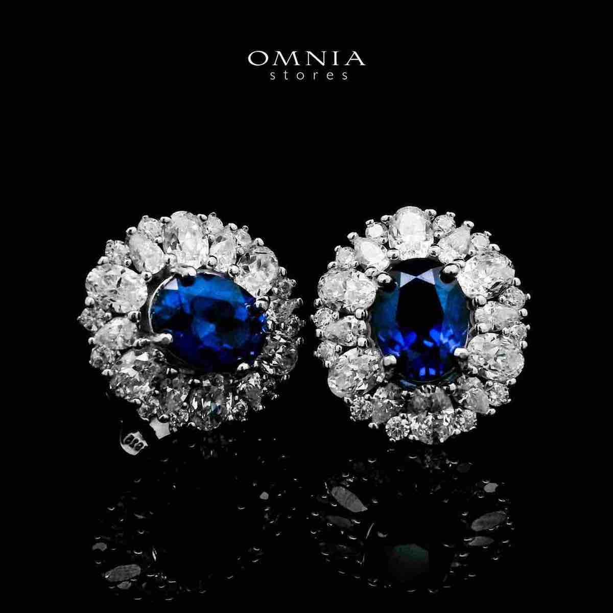 Amilah Lab Grown Sapphire Blue Stones With GRC Certified Earrings in 925 Silver