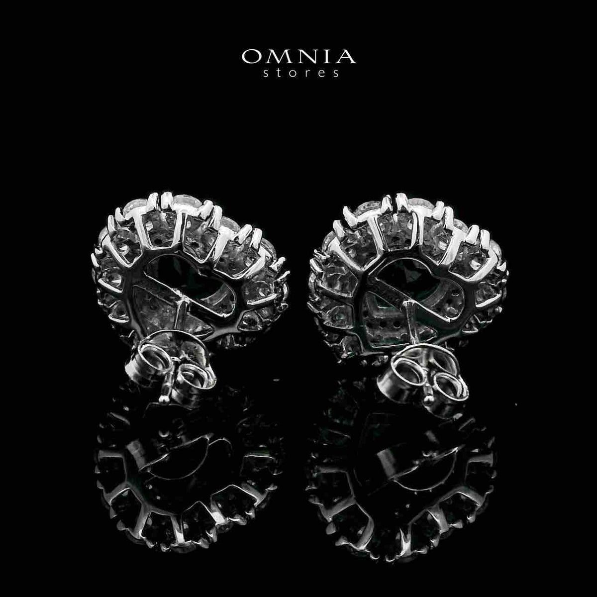 Omnia Mahasin Blue Heart Shape Earrings 925 Silver Certified in High Quality Lab-Grown Sapphire Stone - OMNIASTORES UAE