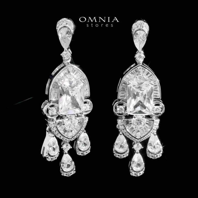 Shimaa White Bridal Jewelry Set Premium Rhodium-Plated High-Quality Zircon Stones