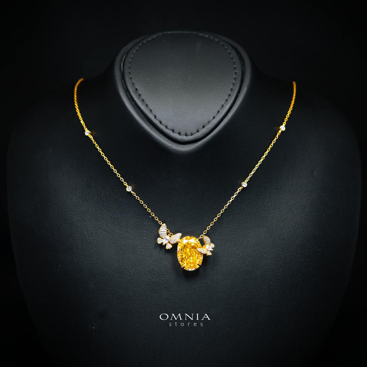 Omnia Maysun Yellow Gold Plated Full Set In 925 Silver High Quality Simulated Diamonds
