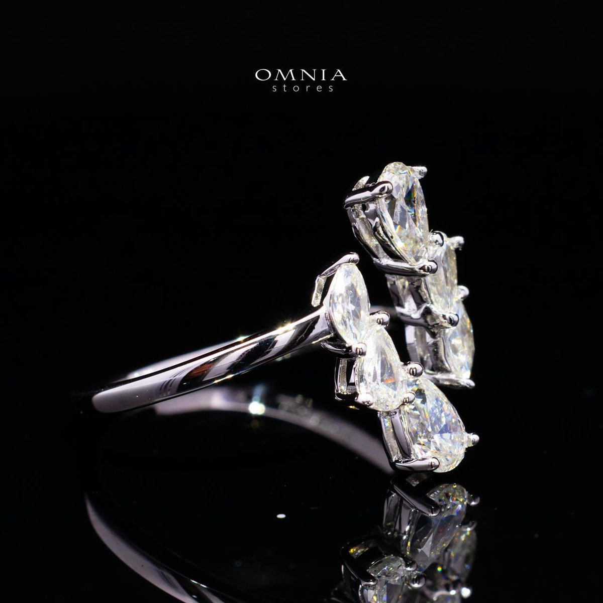 Roselle White Ring in 925 Silver with Premium Simulated Diamonds