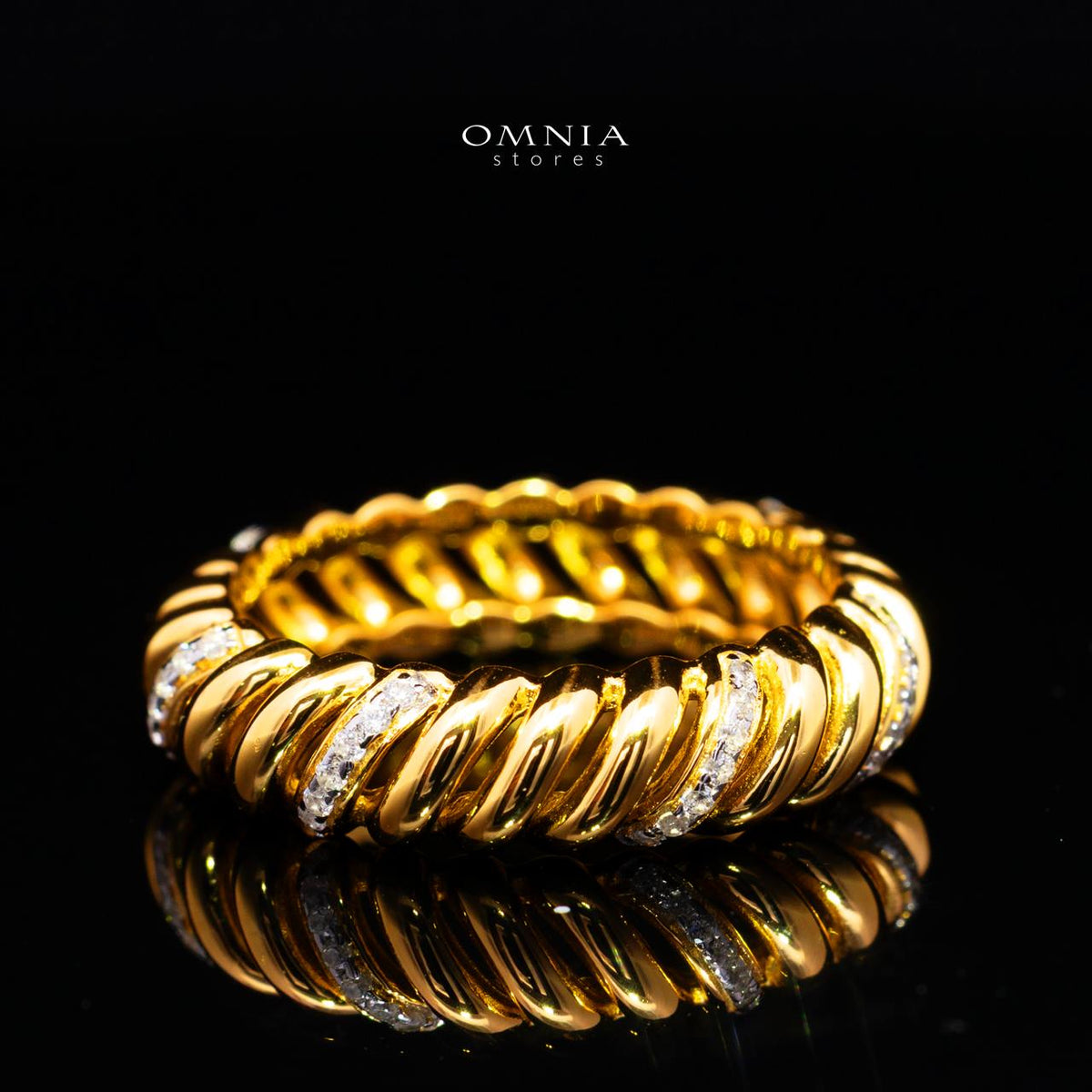 Deanna Gold-Plated Ring in 925 Silver with Premium Simulated Diamonds