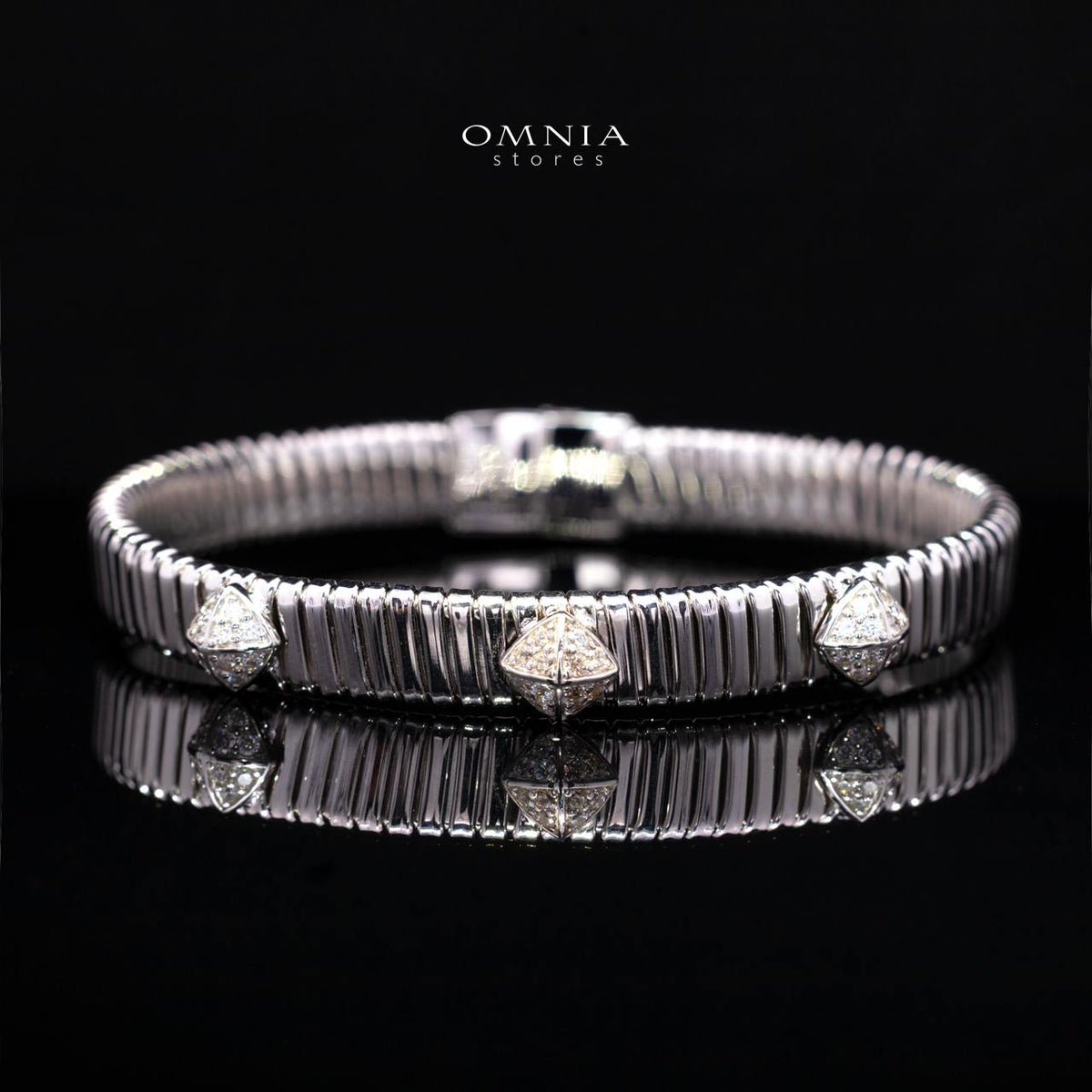 Calyssia Silver Bracelet with High-Quality Premium Simulated Diamonds in 925 Sterling Silver