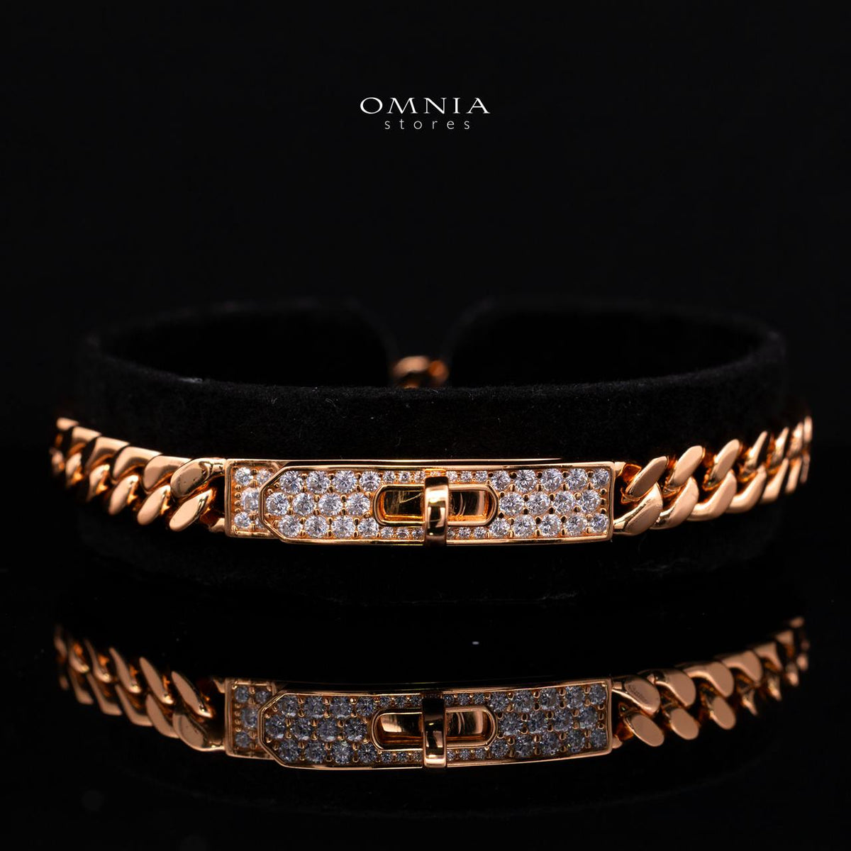 Naireen Gold-Plated Bracelet with Premium Simulated Diamonds in 925 Sterling Silver