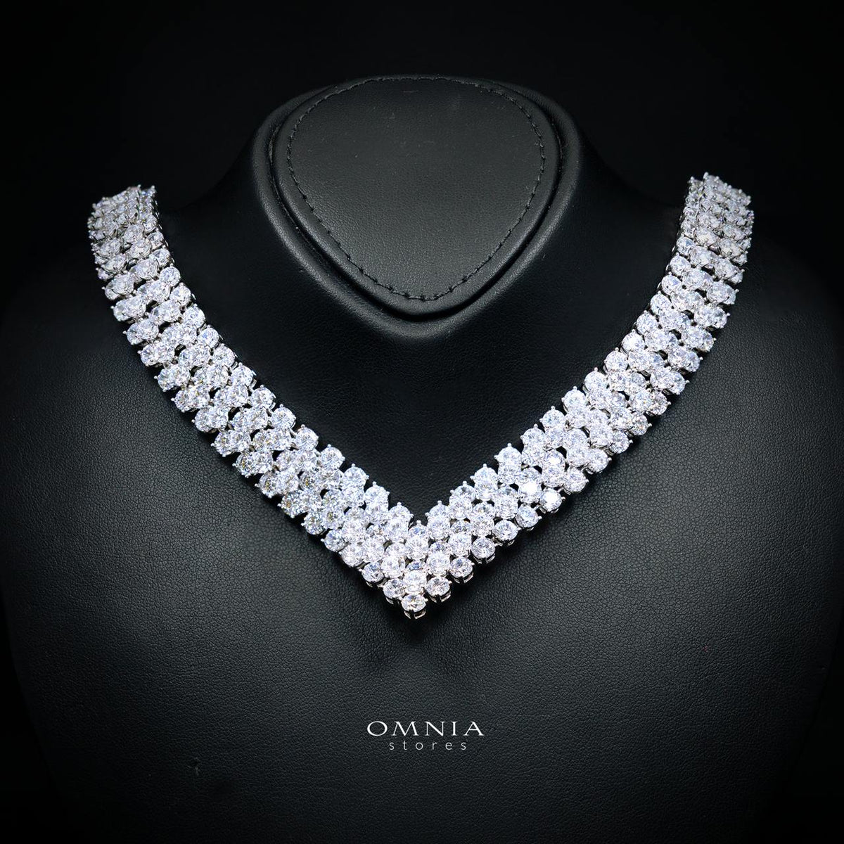 Celopatra Necklace with High-Quality Premium Simulated Diamonds in 925 Sterling Silver