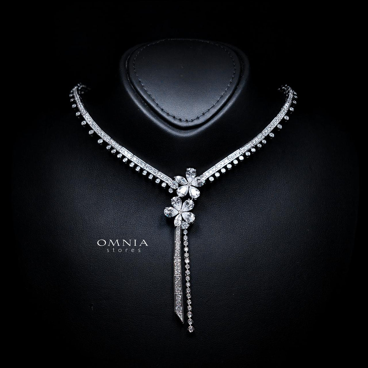 Emmeline White Luxury Bridal Full Set with High-Quality Simulated Diamonds – Rhodium Plated