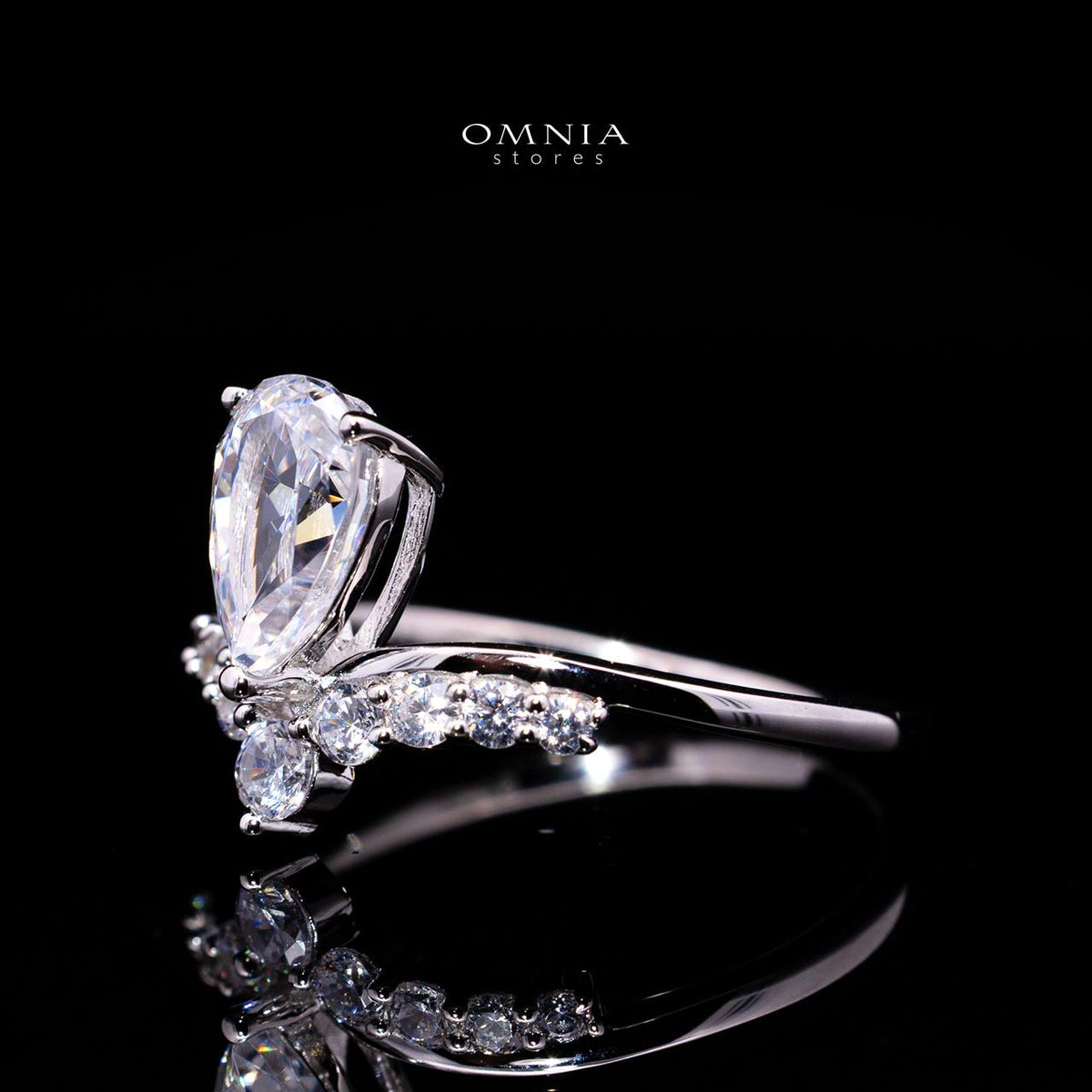 Antonella Ring with Certified Premium Simulated Diamonds in 925 Sterling Silver