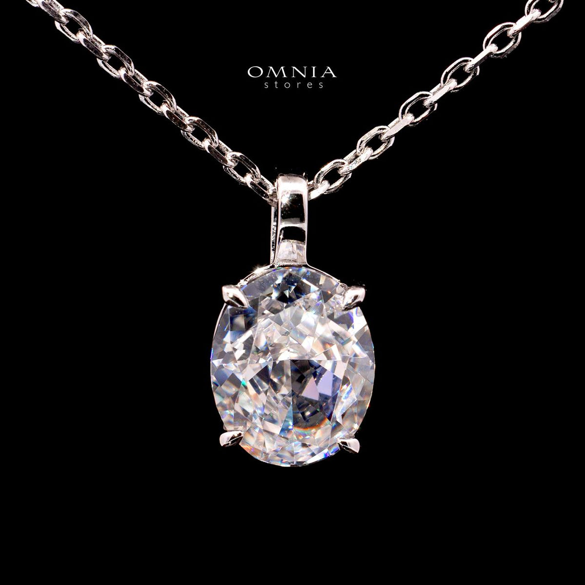 Carmen Necklace with Certificate, High-Quality Premium Simulated Diamonds in 925 Sterling Silver