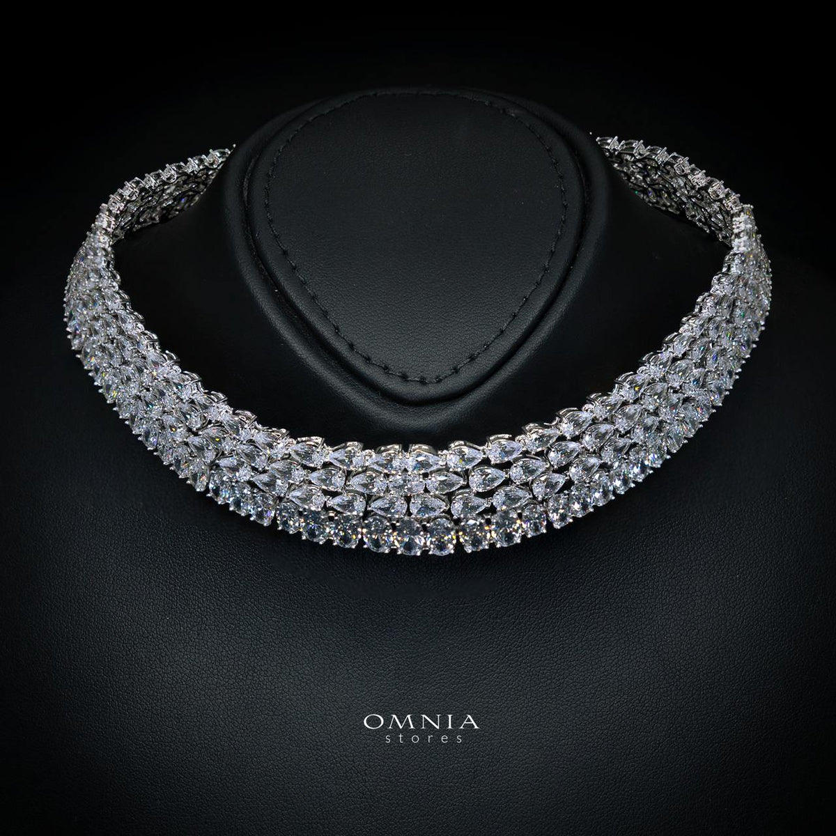 Raneefa White Luxury Bridal Full Jewelry Set with High-Quality Premium Simulated Diamonds