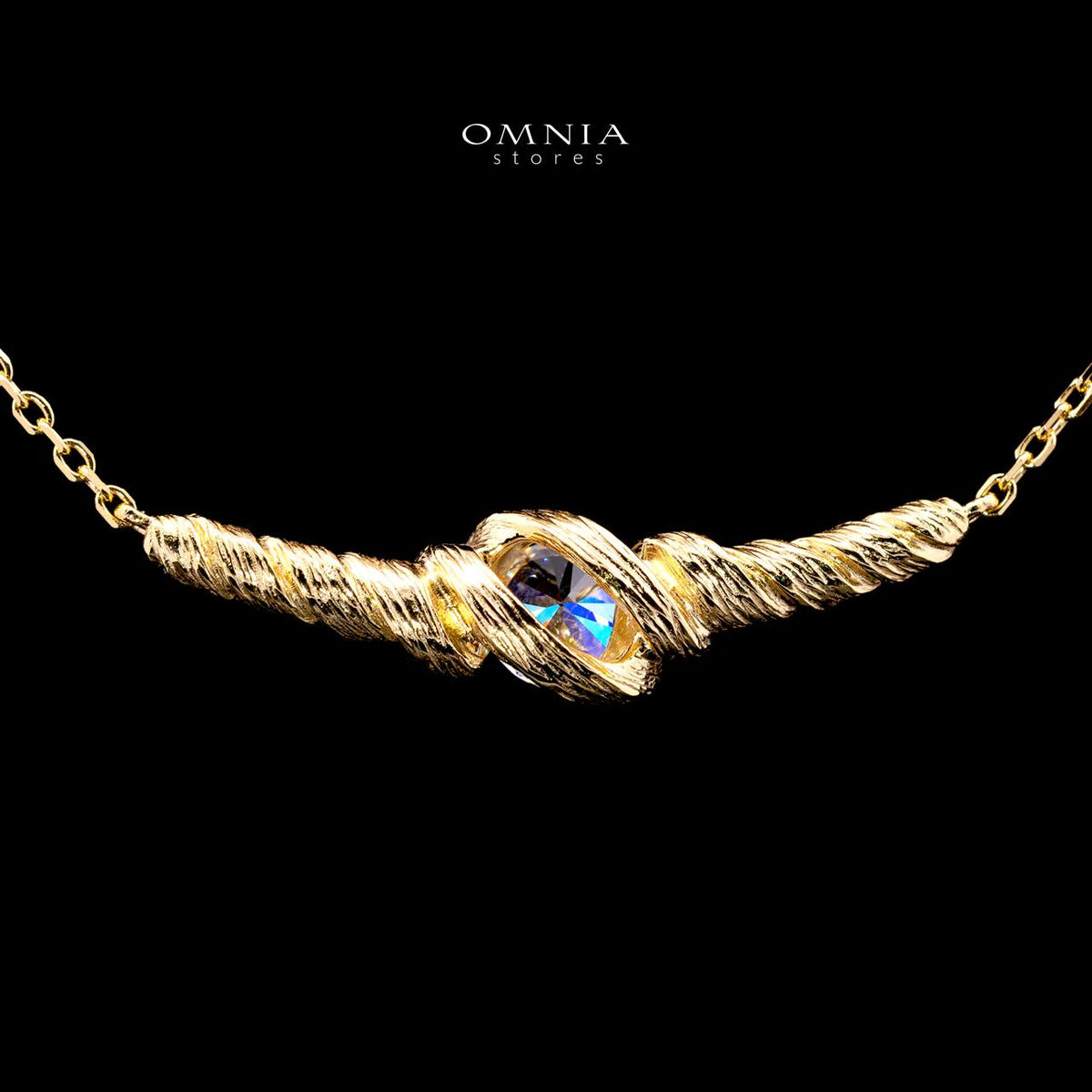Amiyah Gold-Plated Necklace with Certified Premium Simulated Diamonds in 925 Sterling Silver