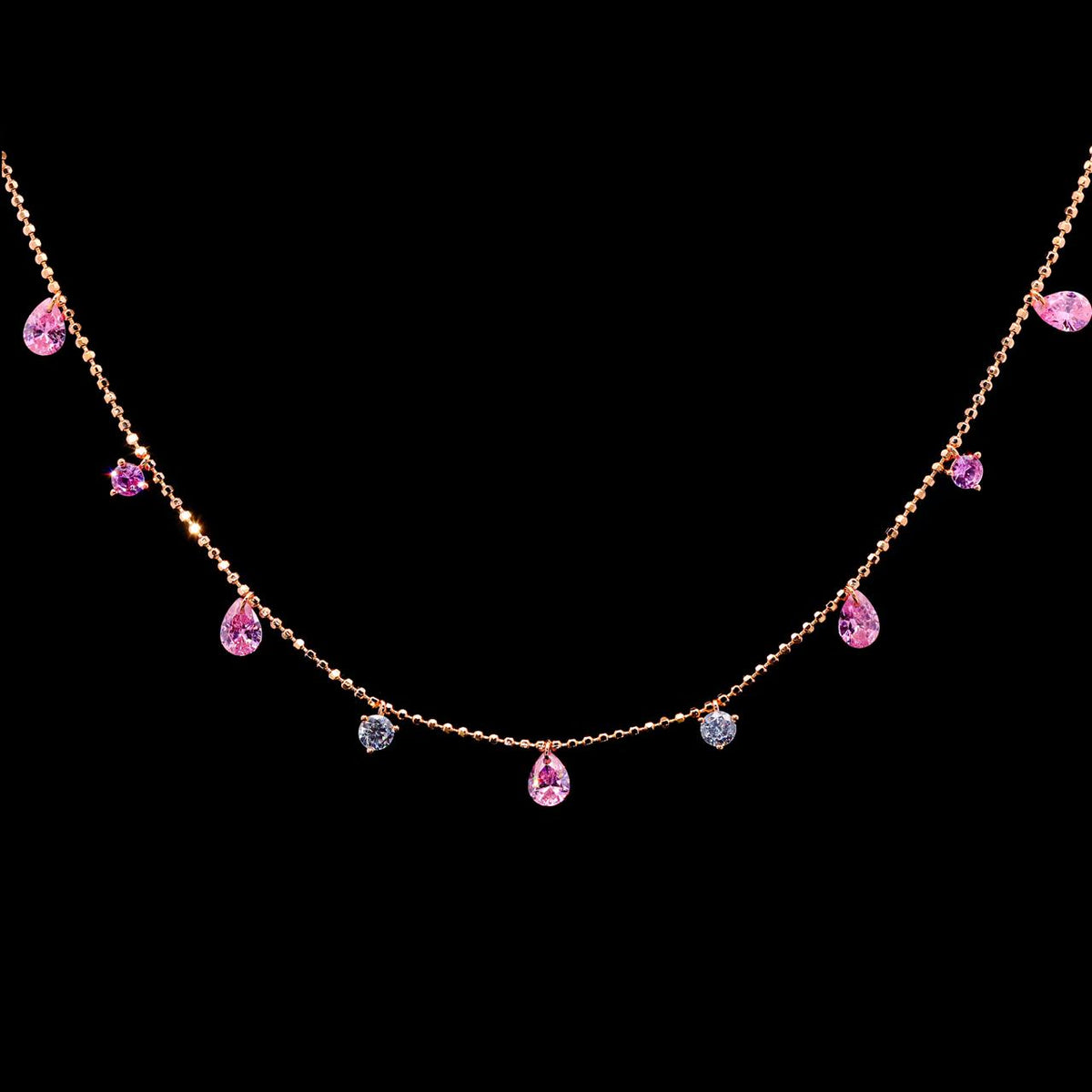 Husna Necklace with Certificate | High-Quality Simulated Diamonds in 925 Sterling Silver, Gold Plated