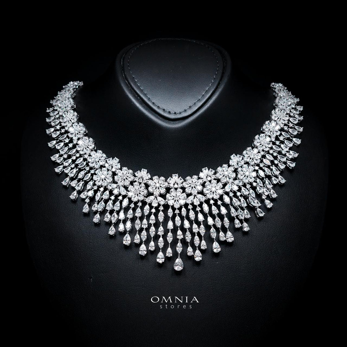 Seema White Luxury Bridal Full Set with High-Quality Simulated Diamonds – Rhodium Plated