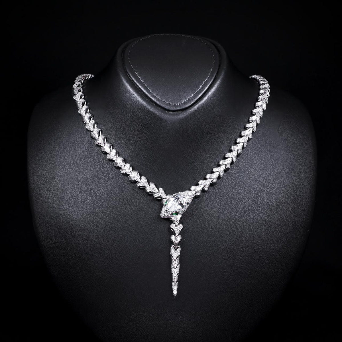 Adriana White Luxury Bridal Full Set with High-Quality Zircon Stones Rhodium Plated