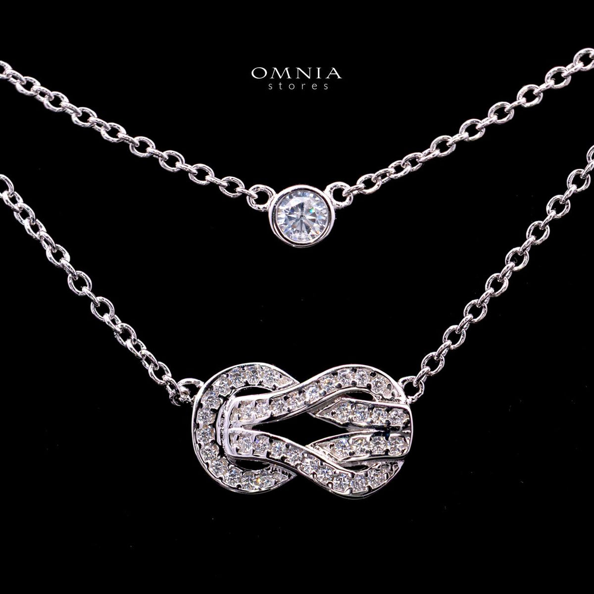 Amora Necklace with Certified Premium Simulated Diamonds in 925 Sterling Silver